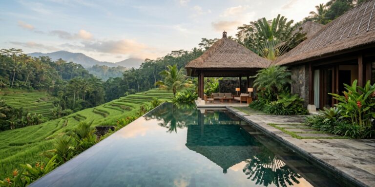 Refined Bali luxury villa with tropical architecture and lush surroundings representing global lifestyle property and portfolio diversification