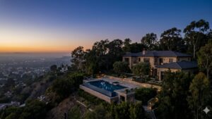 Beverly Hills hillside estate at dusk -illustrating why global investors compare Dubai and Beverly Hills luxury real estate