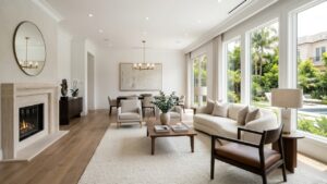 Staged Beverly Hills luxury living room interior representing seller positioning in 2026
