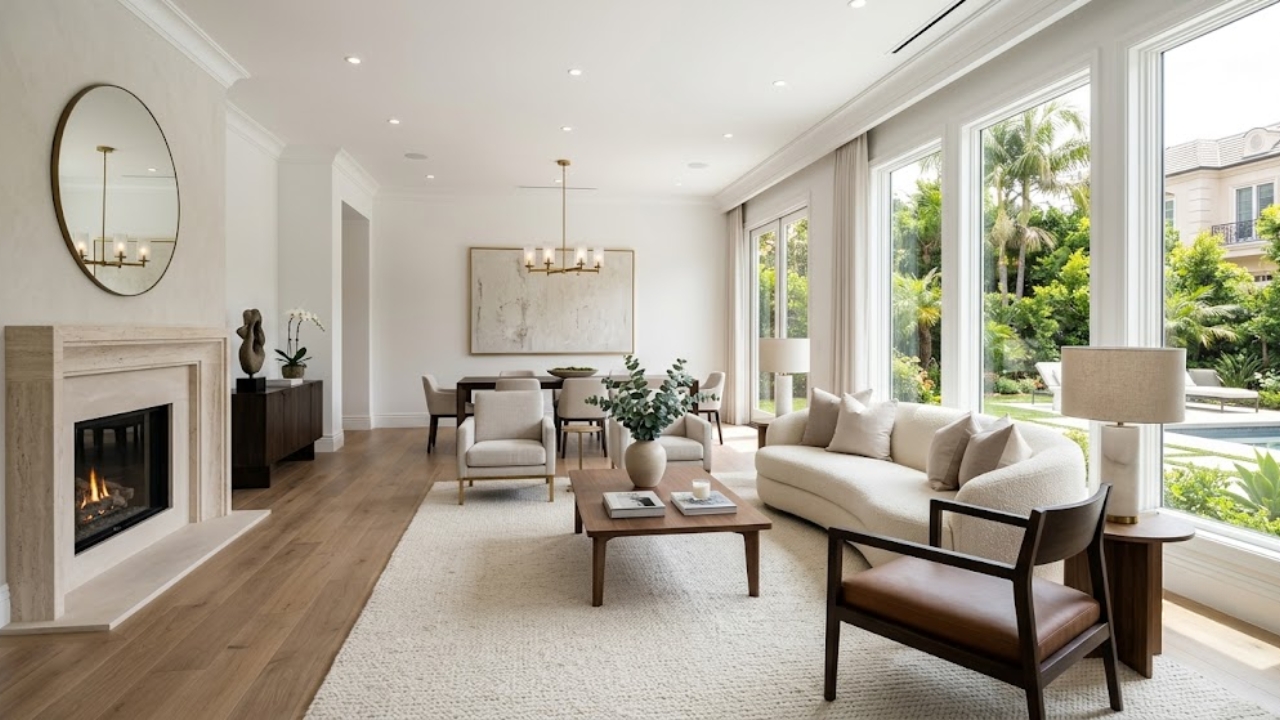 Staged Beverly Hills luxury living room interior representing seller positioning in 2026